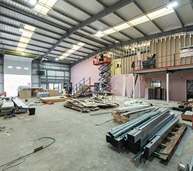 The building works in Pressure Tech's New Building